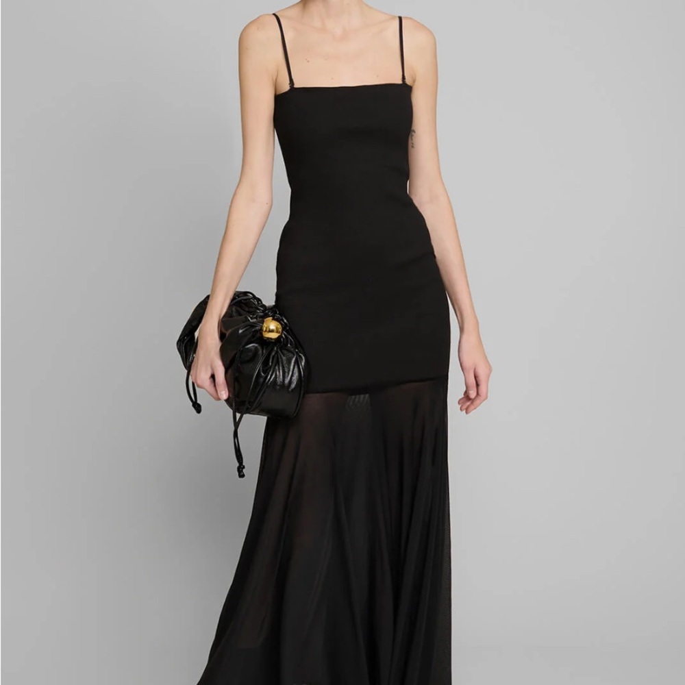 Pixie Market Black Spaghetti-Strap Maxi Dress NWT - image 1